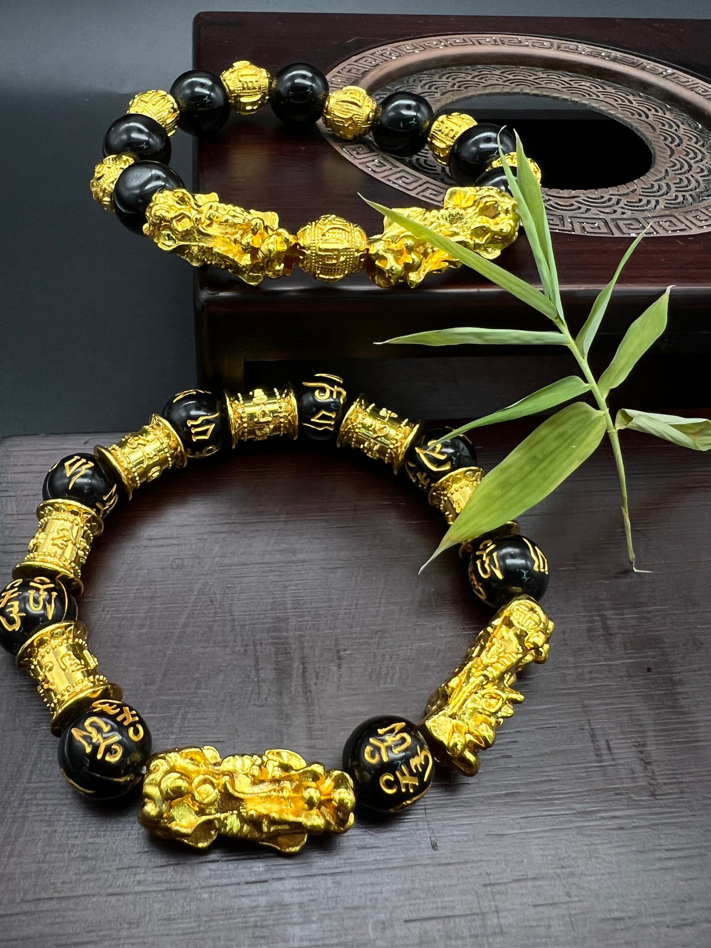 Double Pixiu Obsidian Wealth Bracelet – Buddha Stones, Double Happiness & Wealth, Suitable for Men & Women | KwangYin