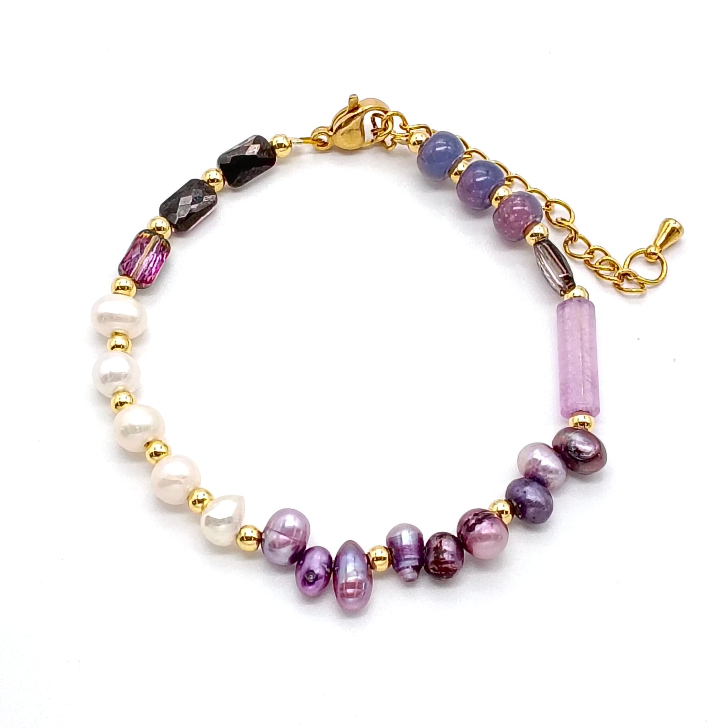 Natural Colored Stone Freshwater Pearl Bracelet — Vibrant Colors, Unique Charm Gifts For Girlfriend And Women|KwangYin