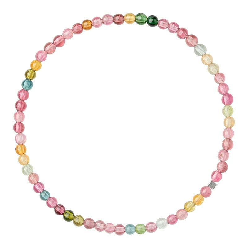 Tiny Blue Natural Stone Moonstone Beads Crystal Bracelet for Women – Dainty Fashion Stackable Bracelet | KwangYin