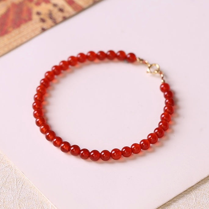 Tiny Blue Natural Stone Moonstone Beads Crystal Bracelet for Women – Dainty Fashion Stackable Bracelet | KwangYin