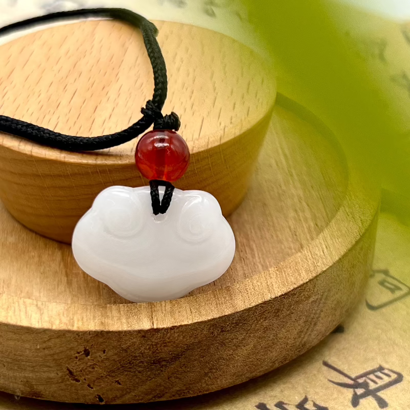 Harmony Cloud Talisman Duo – Minimalist Zen Couple's Necklace with Handwoven Auspicious Lock|KwangYin