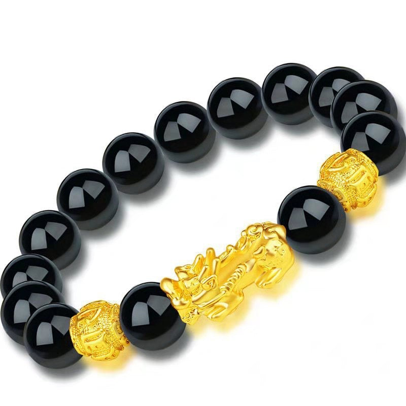 Feng Shui Lucky Prayer Beads Bracelet – Gold Pixiu Wealth & Good Luck Changing Bracelet for Men & Women | KwangYin