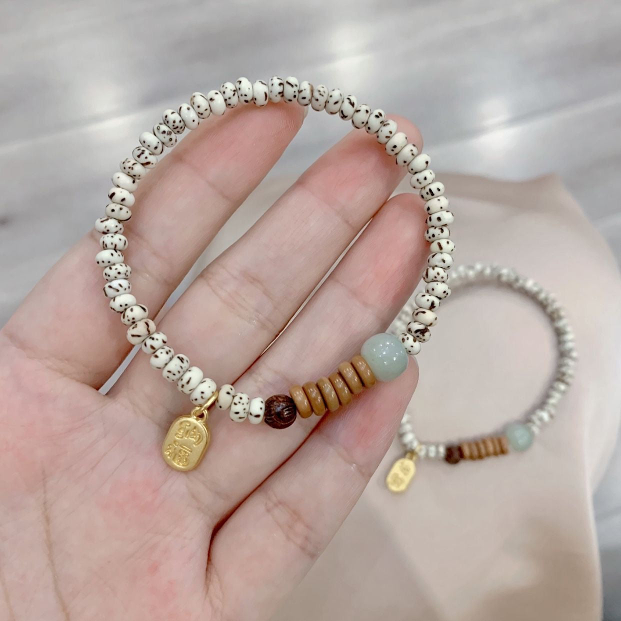 Xingyue Bodhi Bracelet Moon Ribbon Sutra – Purple Lotus Flower Beads Buddha Beads, Cool Nationalistic Hand String | KwangYin