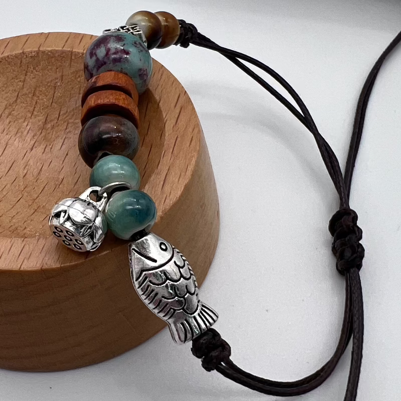 Adjustable Ceramic Beaded Boho Bracelet Handmade Woven Bracelet — Timeless Charm, Modern Craftsmanship