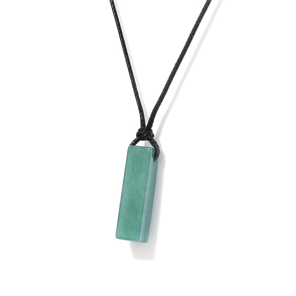 Men's Vintage Natural Crystal Necklace - Healing Leather Rope Braid Jewelry|KwangYin