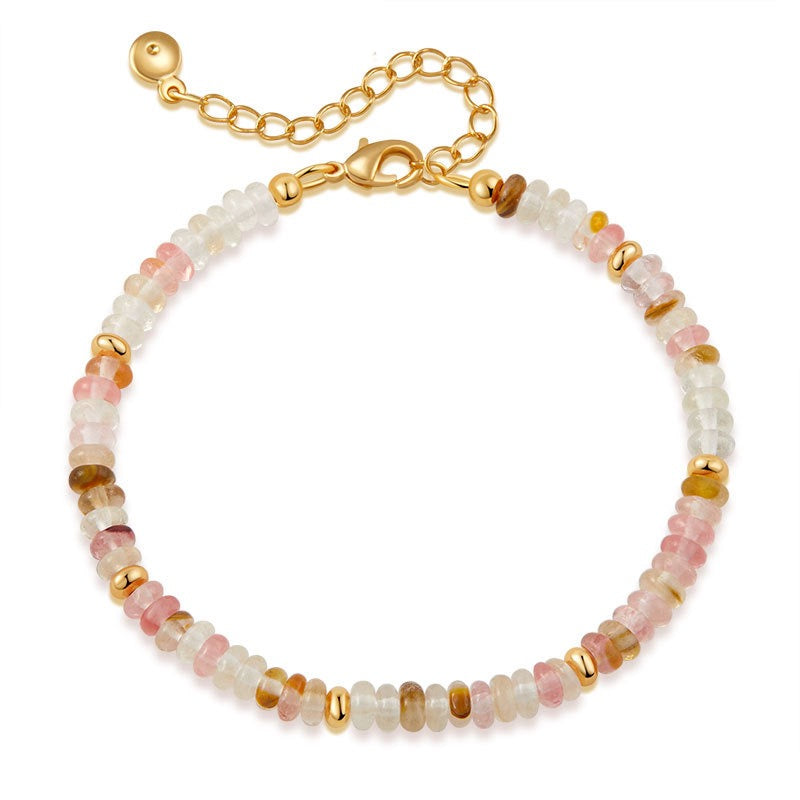 Natural Crystal Stone Colorful Mix-Gemstones Beaded Bracelet Bohemian Women's Sweet And Cute Summer Vacation Handmade Jewelry|KwangYin