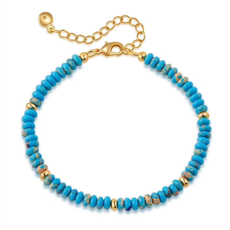 Natural Crystal Stone Colorful Mix-Gemstones Beaded Bracelet Bohemian Women's Sweet And Cute Summer Vacation Handmade Jewelry|KwangYin