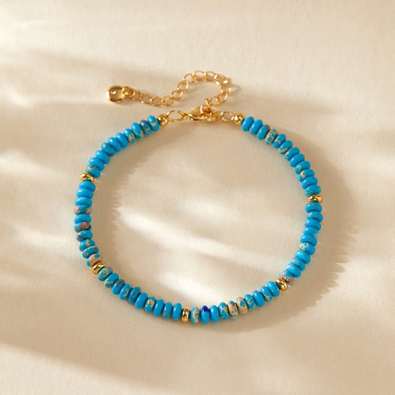 Natural Crystal Stone Colorful Mix-Gemstones Beaded Bracelet Bohemian Women's Sweet And Cute Summer Vacation Handmade Jewelry|KwangYin