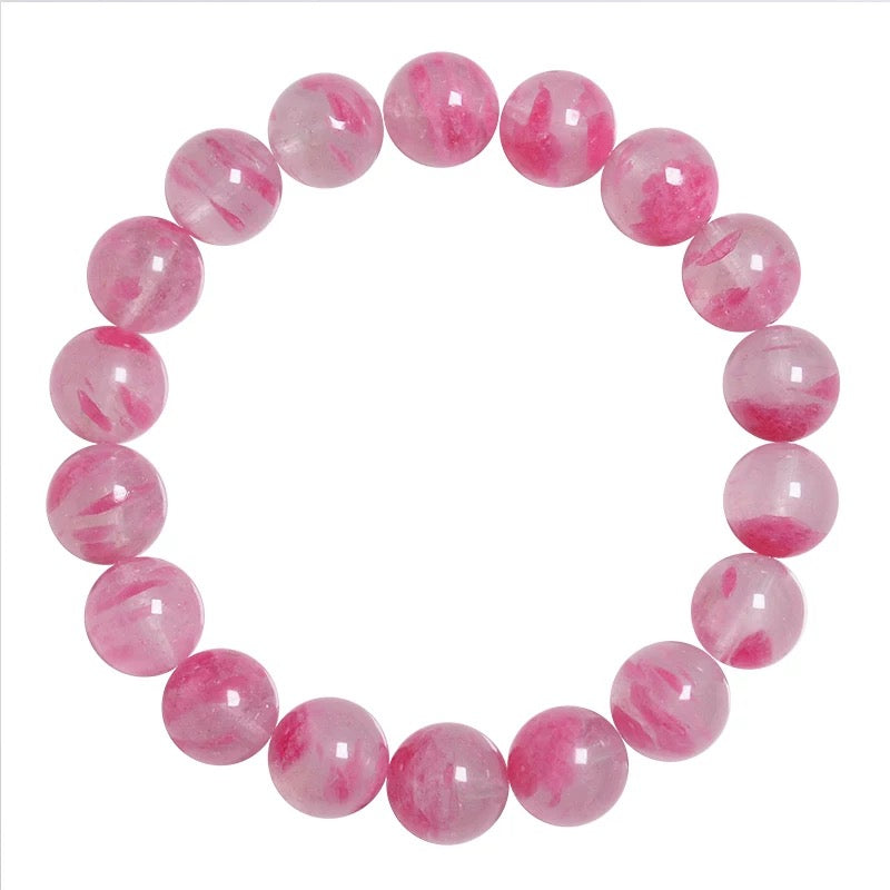Pink Cherry Blossom Gemstone Bracelet — Nature-Inspired Healing Crystal Jewelry for Women|KwangYin
