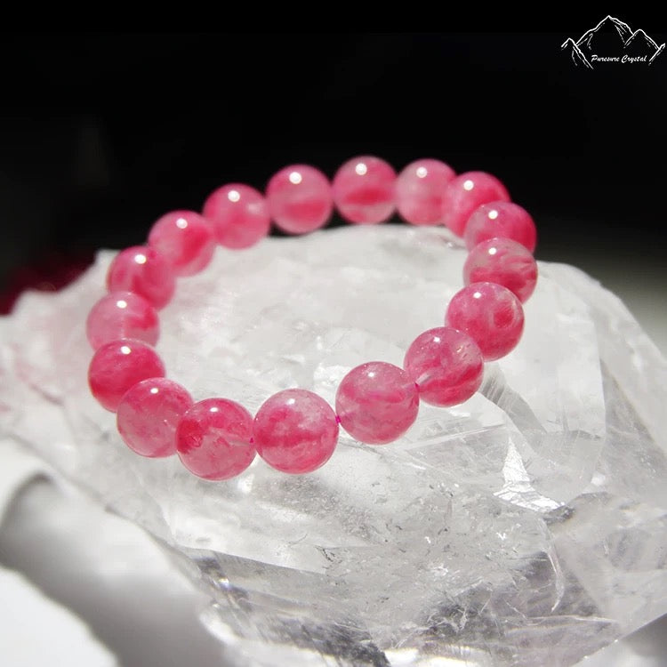 Pink Cherry Blossom Gemstone Bracelet — Nature-Inspired Healing Crystal Jewelry for Women|KwangYin