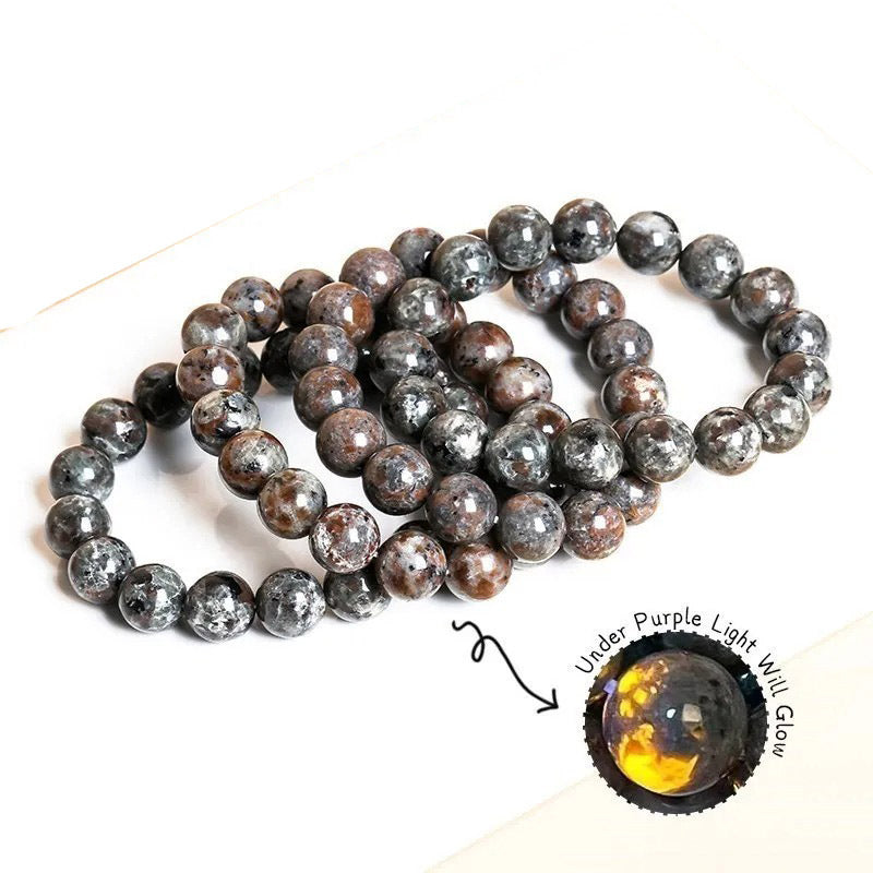 Natural Stone Round Flame Stone Beads Bracelet - Lucky Wealth Beaded For Men Women Good Luck Attract Prosperity Protection|KwangYin