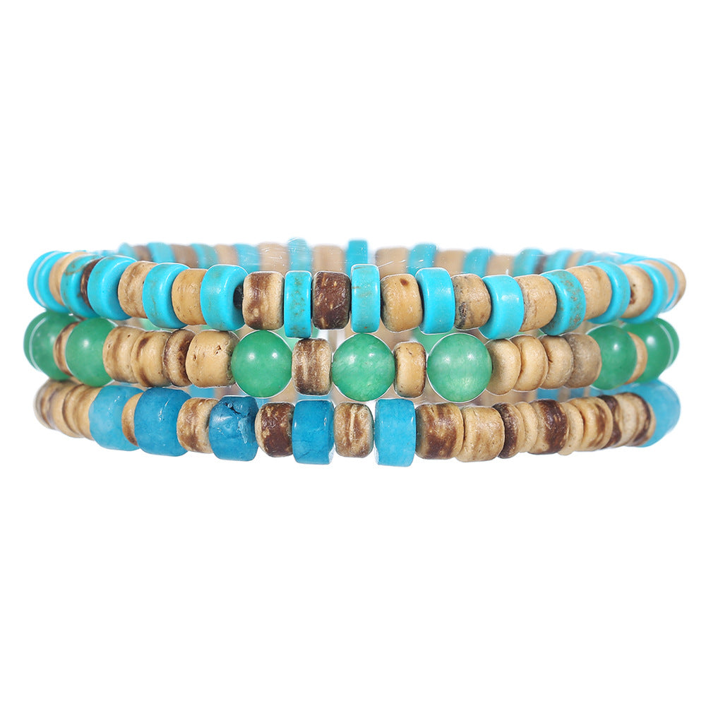 Mens Beaded Bracelet Surfer Style Bracelet Mens Bracelet Stack Stacking Bracelets Stretch Boho Bracelets|KwangYin