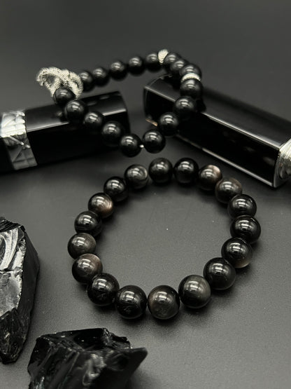 Silver Obsidian Bracelet