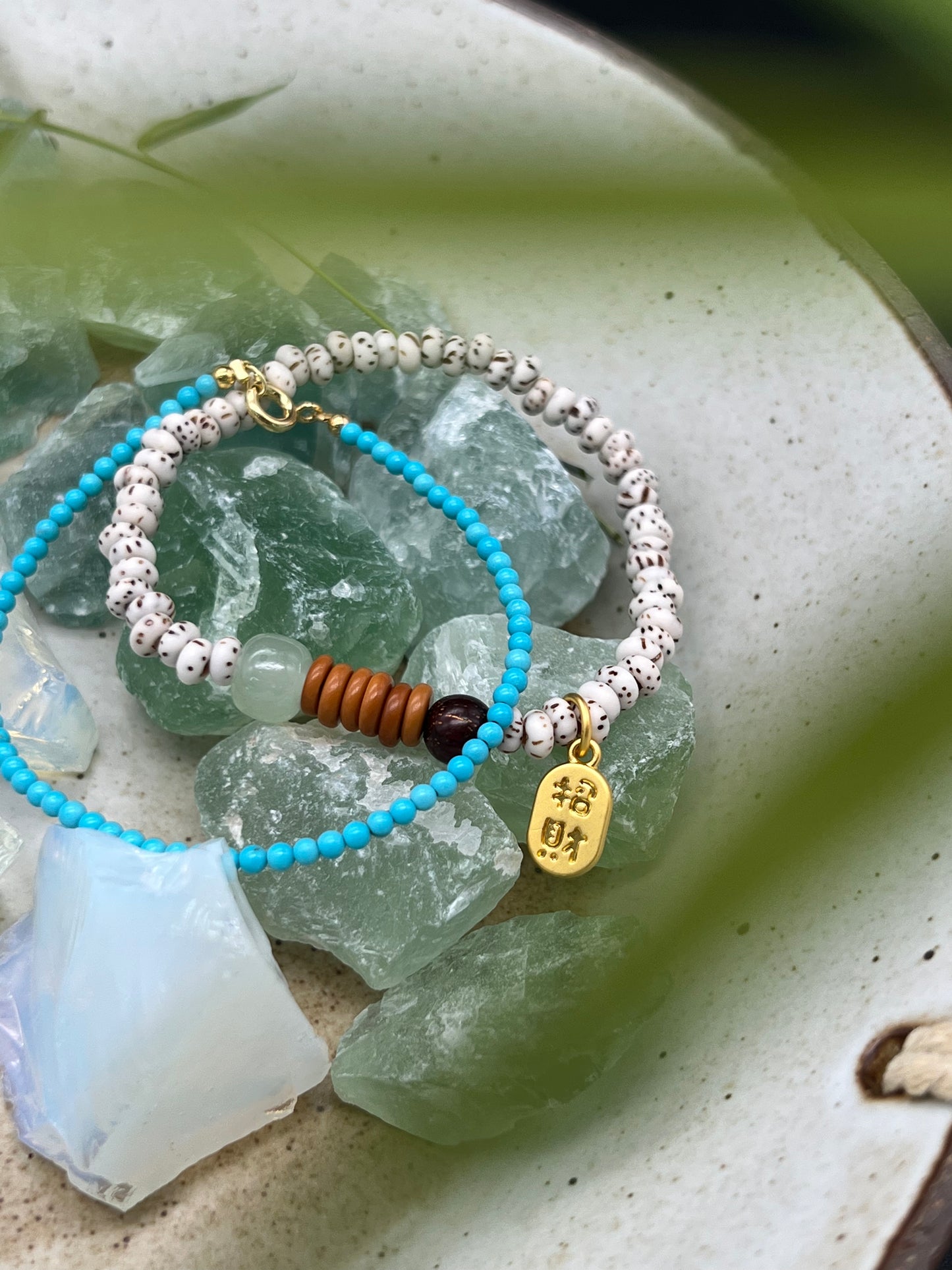 Turquoise bracelet & Star moon bodhi bracelet