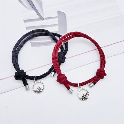 Magnetic Braided Couple Bracelets for Long Distance Relationships – Hand Woven Infinity Love Bracelet for Valentine’s Day | KwangYin