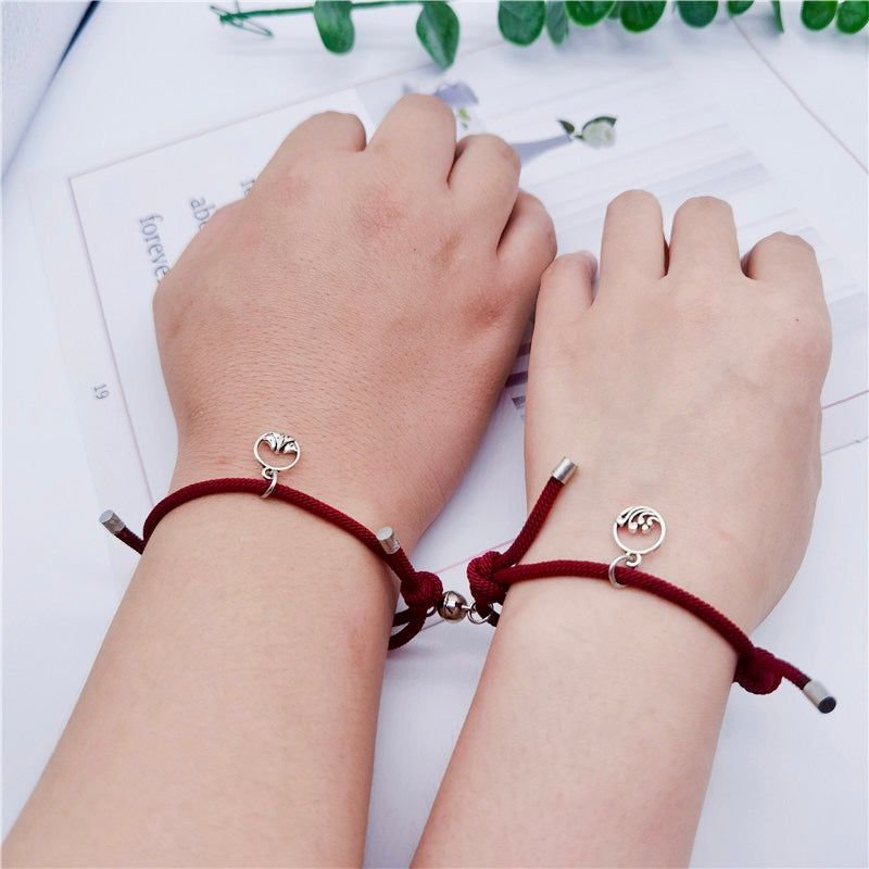 Magnetic Braided Couple Bracelets for Long Distance Relationships – Hand Woven Infinity Love Bracelet for Valentine’s Day | KwangYin