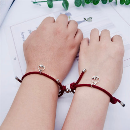 Magnetic Braided Couple Bracelets for Long Distance Relationships – Hand Woven Infinity Love Bracelet for Valentine’s Day | KwangYin