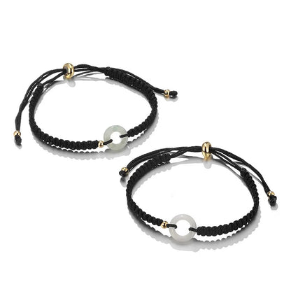 Handwoven Peace Buckle Couple Bracelets – Adjustable Friendship Cuff for Women & Men | KwangYin