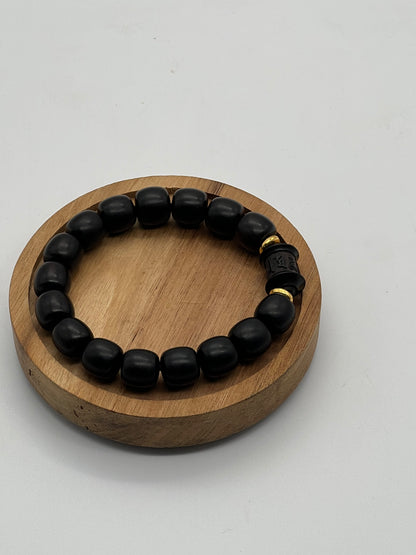 Black Ebony Six-Word Mantra Bracelet