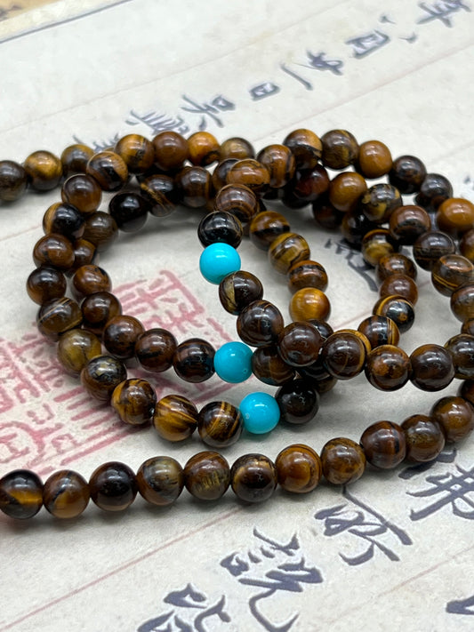 6mm 108 Tiger Eye Bead Bracelet