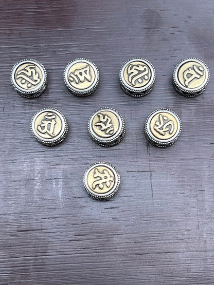 Silver Eight Protector Gods Spacer Beads