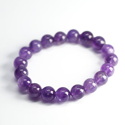 Kwangyin Natural Amethyst Bracelet 10mm High Quality Natural Stone Bead Bracelets Women Men Real Original Purple Reiki Crystal Quartz Jewelry