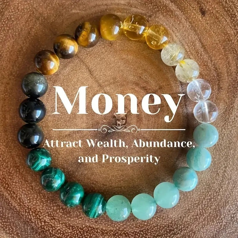 Natural Stone Bracelet – Green Malachite & Tiger Eye Beads, Attract Good Luck, Money & Health for Women & Men | KwangYin