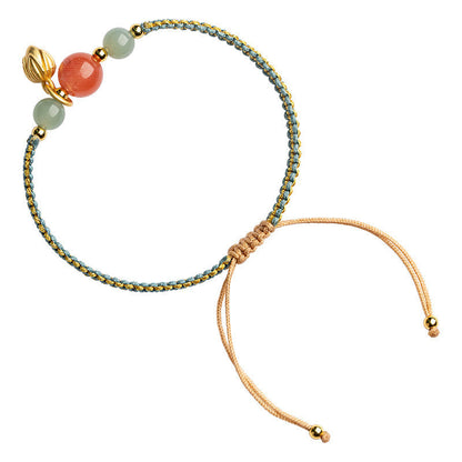 Lotus Flower Bracelet with Southern Red Agate Beads-Chic Versatile & Stylish Women'S Fashion Accessory