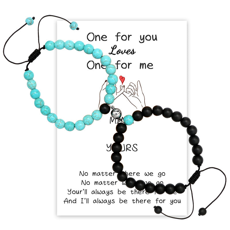 Magnet Couple Bracelets for Women & Men – Romantic Heart Matching Lovers Yoga Bracelet, Valentine Gift Jewelry | KwangYin