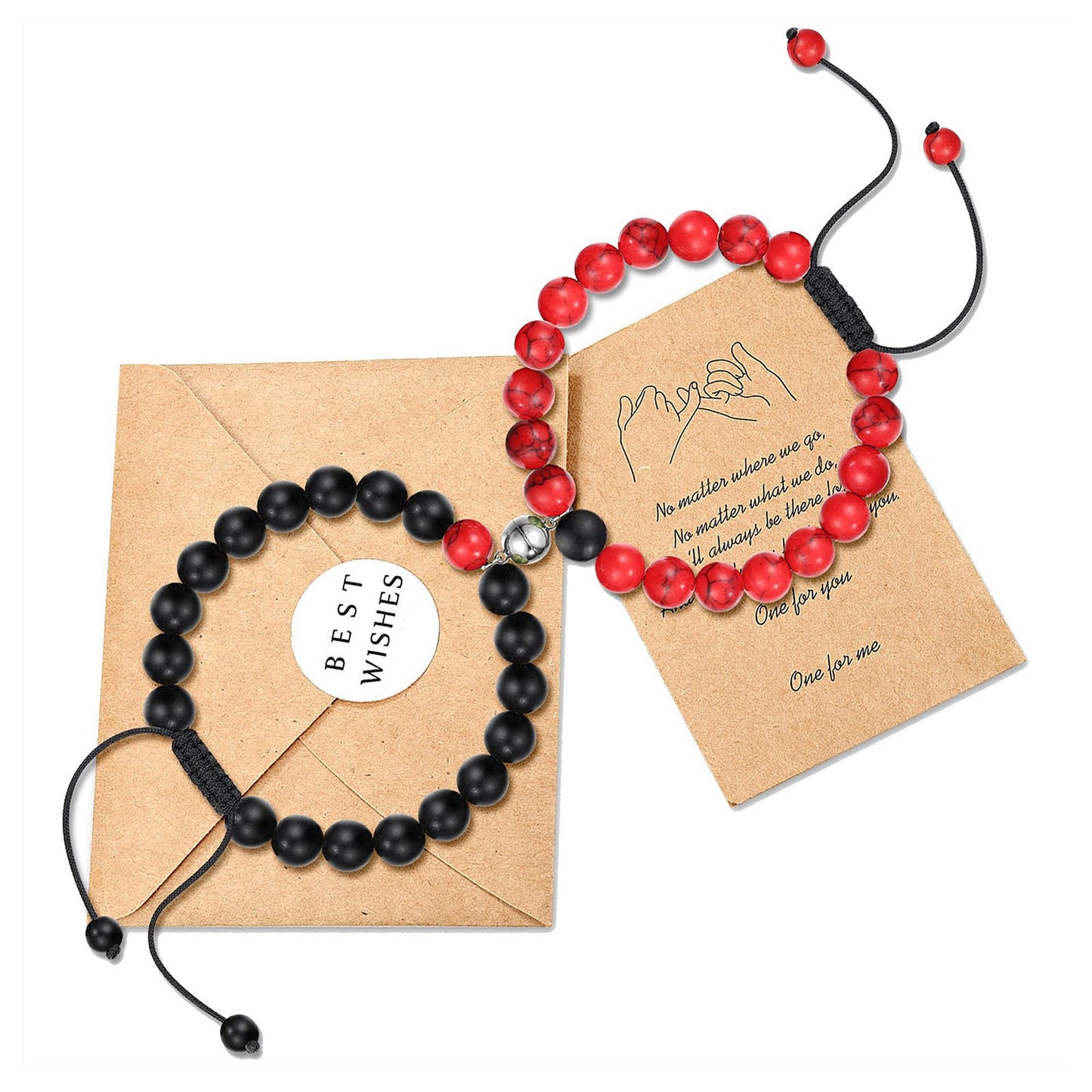 Magnet Couple Bracelets for Women & Men – Romantic Heart Matching Lovers Yoga Bracelet, Valentine Gift Jewelry | KwangYin