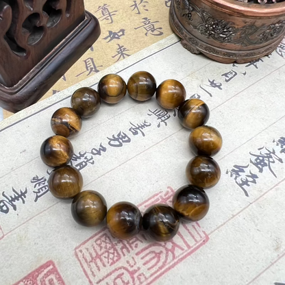 Natural Tiger Eye Bracelet – Stone of Courage, Confidence & Abundance for Men & Women | KwangYin