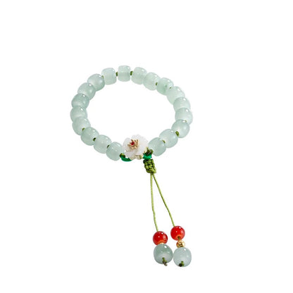 Natural Jade Love Bracelet – Peach Blossom Energy for Attracting Relationships | Hand-Carved Gemstone Jewelry