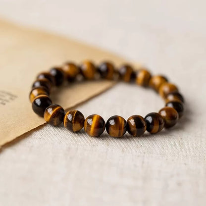 Natural Tiger Eye Bracelet – Stone of Courage, Confidence & Abundance for Men & Women | KwangYin