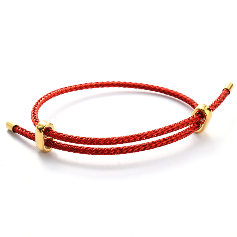 Stainless Steel Braided Red Thread Bracelet – Adjustable Unisex Charm Bracelet for Women & Men | KwangYin